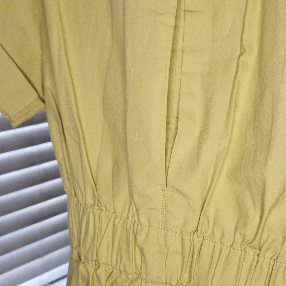 CAbi Safari Trench Dress Jacket Loquat Chartreuse Green Belted Midi - Picture 8 of 8